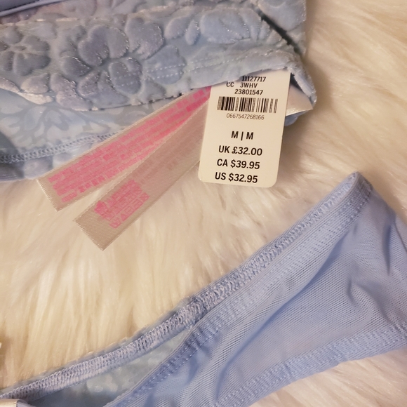 NWT "PINK" VELVET BRALETTE SIZE MEDIUM THONG LG - Picture 6 of 6